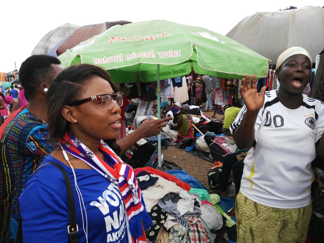 Sunyani market women campaign for NPP on streets